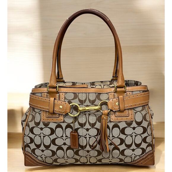 Y2K Coach 10508 Hampton Signature Satchel Bag & Wristlet - Picture 2 of 16